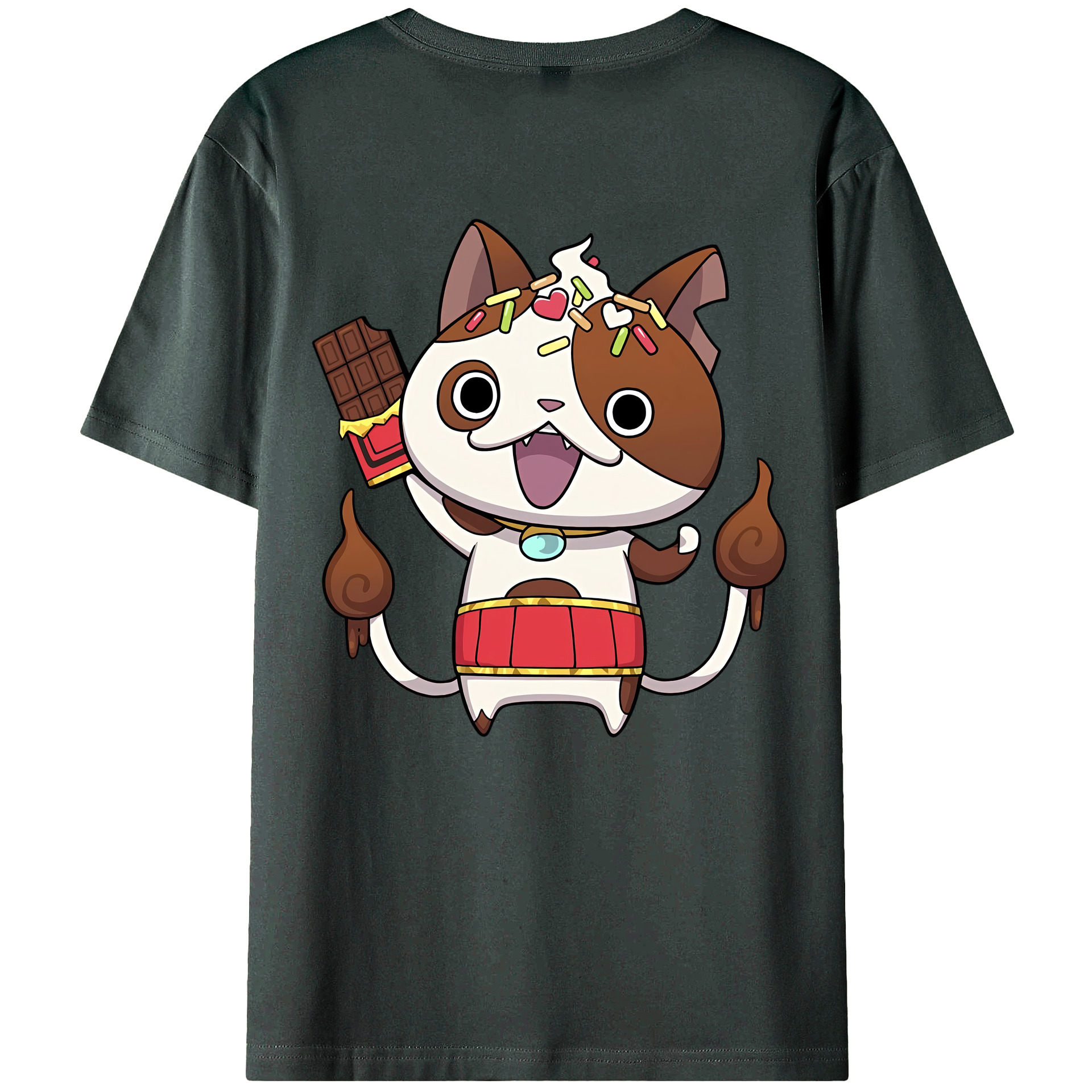（画像用） 妖怪ウォッチ Yo-kai Watch 綿100％ メンズ半袖Tシャツ（バックプリント） 通気性